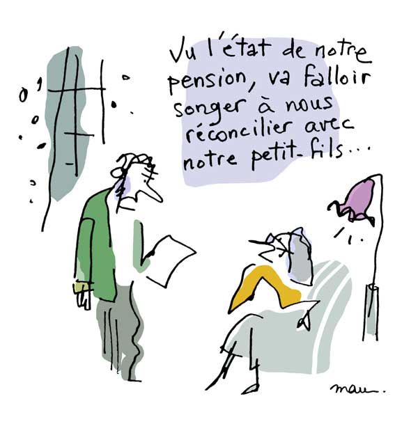 Mau - dessin - Pension de retraite